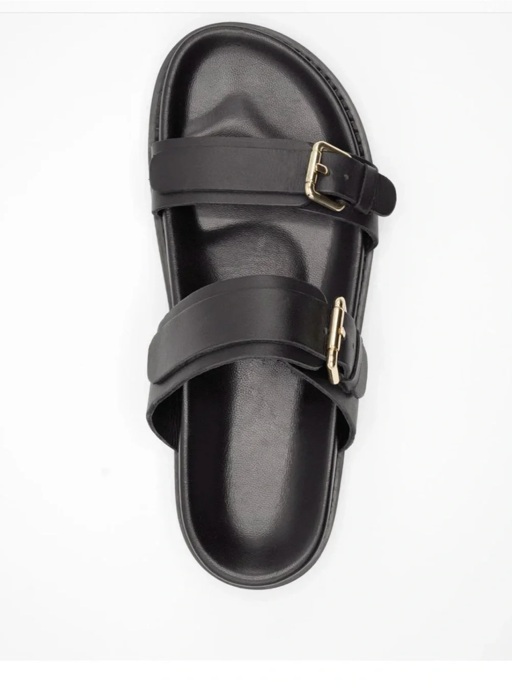 Liberté Aloha Double-Strap Buckle Slide Leather Sandals